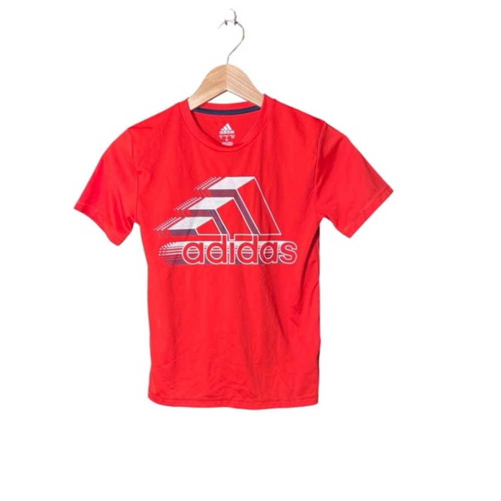 Adidas Boys Red Short Sleeve T-Shirt Aeroready S/8 Polyester